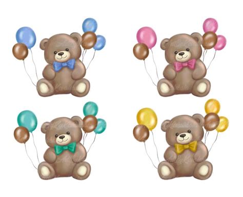 Teddy Bear Clipart, Cute Teddy Bear PNG, Baby Shower Clip Art, Digital Download - Etsy | Teddy ...