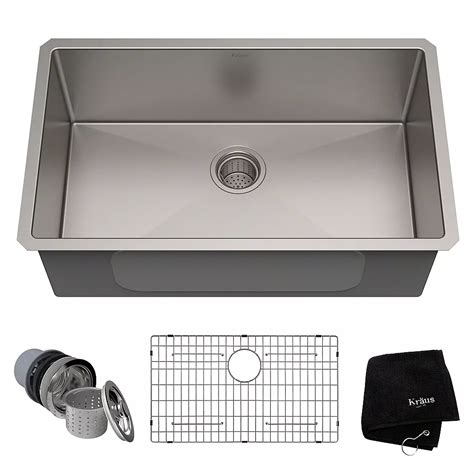 Kraus 30-inch Single Bowl Undermount Kitchen Sink in 16 Gauge Stainless Steel | The Home Depot ...