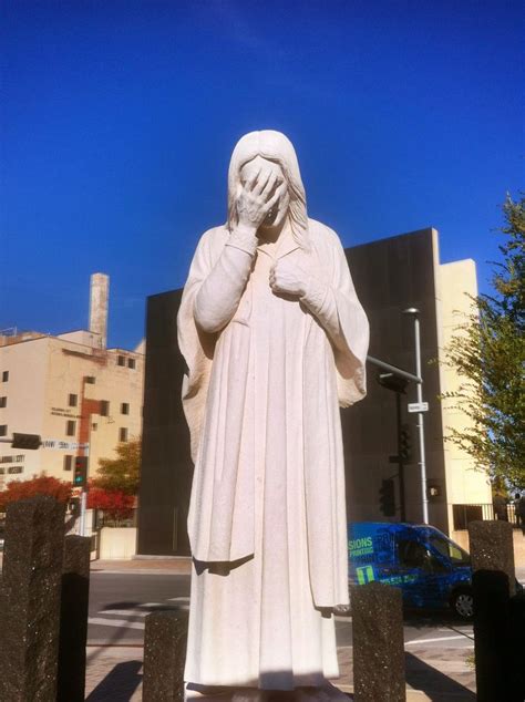 Jesus Wept. This statue stands outside the 9:03 entrance; a time that ...