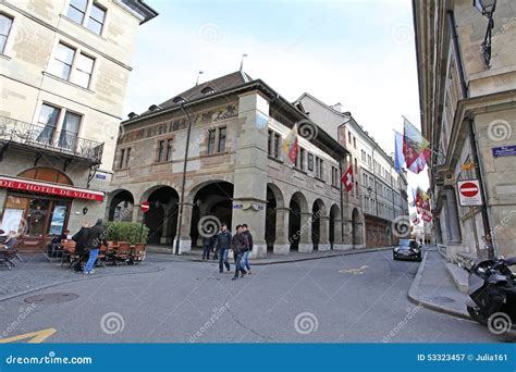 Old Town Geneva editorial photography. Image of europe - 53323457