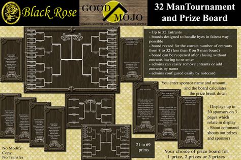 32 Man Tournament Board | My Black Rose