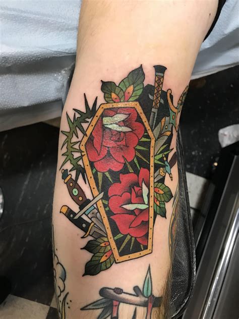 My new coffin done by Rhiannon at Capitol city tattoo(MadisonWI ...