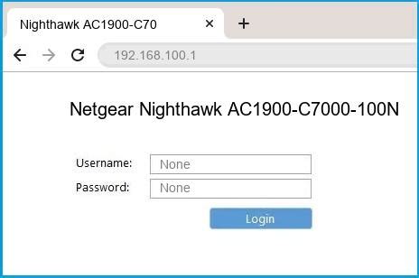 Netgear Nighthawk AC1900-C7000-100NAS Router Login and Password