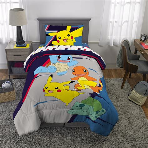 Buy Kids Bedding Pokemon: Pikachu, Charmander, Squirtle And Bulbasaur Full Comforter And Sheet ...