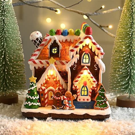 Light Up Gingerbread House 18cm - Indoor Decorations - Tates