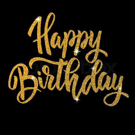 Happy birthday. Hand drawn lettering ... | Stock vector | Colourbox