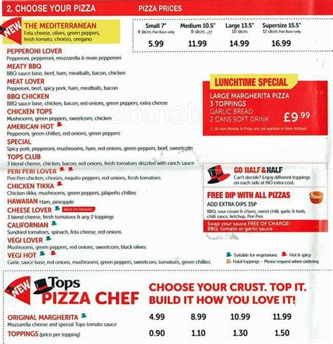 Tops Pizza Menu, Menu for Tops Pizza, Wandsworth, London - Zomato UK