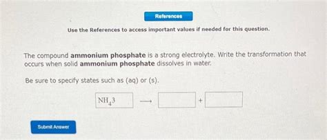 Solved The compound ammonium phosphate is a strong | Chegg.com