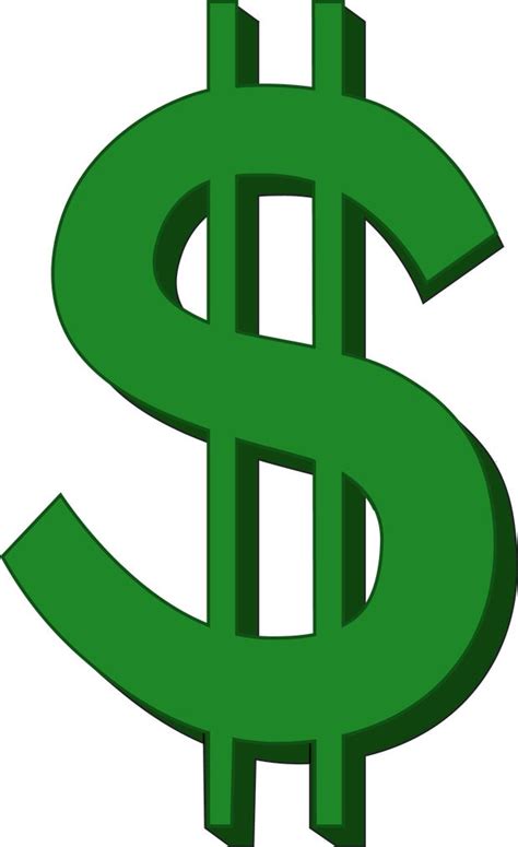 a green dollar sign is shown on a white background with the word $ below it