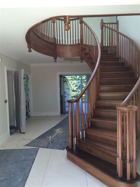 Helical American Black Walnut Staircase, Surrey: Made/Fitted #Walnut #Hardwood #Timber #Stairs # ...