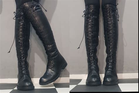 Black Flat Boots, Black Leather High Boots, Extravagant Shoes, Women ...