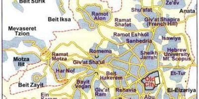 Jerusalem map - Maps Jerusalem (Israel) - Districts