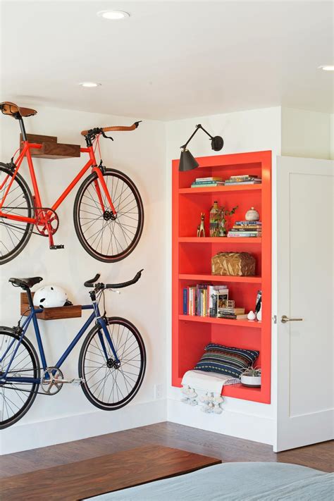 Bike Storage Is Functional and Decorative in Hip Bedroom | Bike storage ...