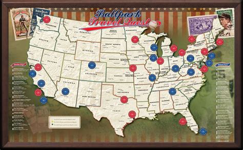 Major League Ballpark Baseball Map Poster