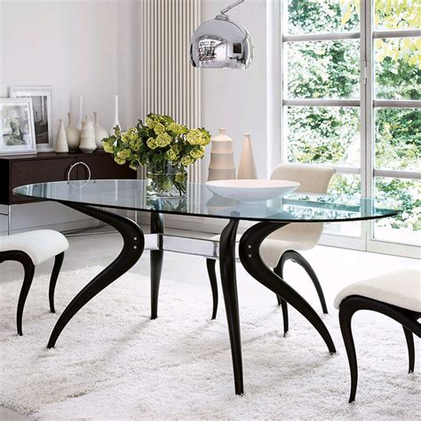 Porada Retro Oval Dining Table | Glass | Dining Room Furniture ...