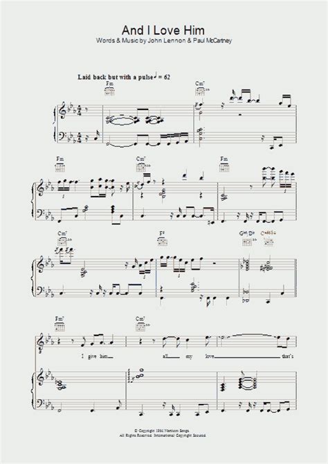 And I Love Him Piano Sheet Music | OnlinePianist