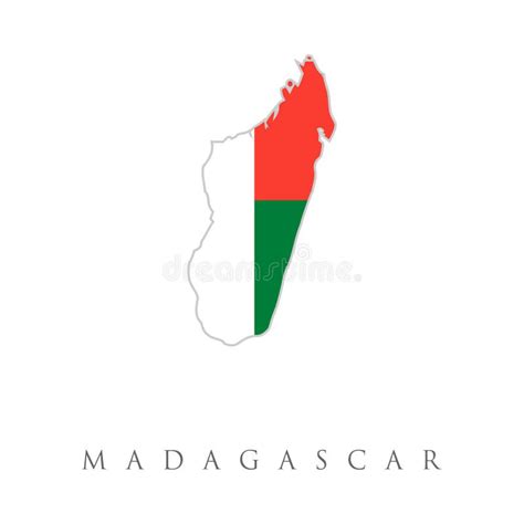 Flag Map of Madagascar. Map of Madagascar with an Official Flag Stock Vector - Illustration of ...