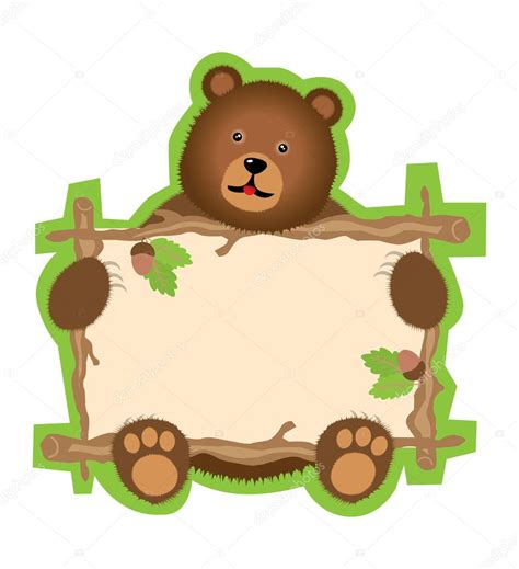 Teddy bear with frame ⬇ Vector Image by © Makc76 | Vector Stock 4729517