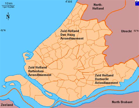 Clickable map of South Holland (Netherlands)