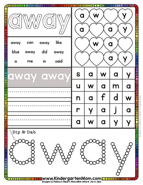 Worksheets On Sight Words - Worksheets For Kindergarten