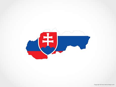 Printable Vector Map of Slovakia - Flag | Free Vector Maps