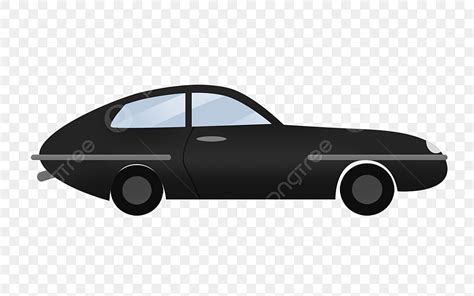 Cars Illustration White Transparent, Black Car Illustration, Black Car, Cartoon Illustration ...