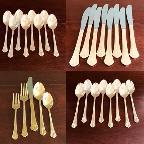 Gold Flatware, complete 45 piece service for 8 with serving pieces ...