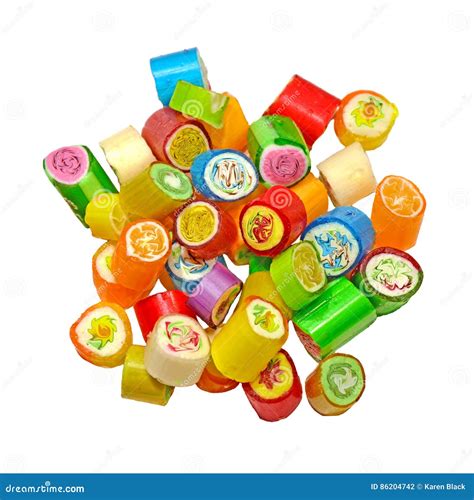 Colorful Rock Candy Isolated on White Background Stock Photo - Image of ...