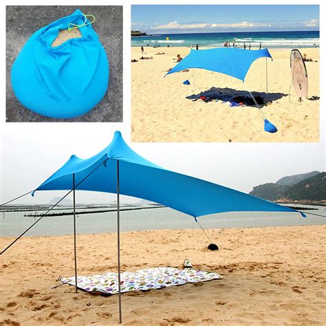 3 4 Person Beach Sunshade Canopy UPF50 UV Protection Sun Shelter Tarp Awning-in Sun Shelter from ...