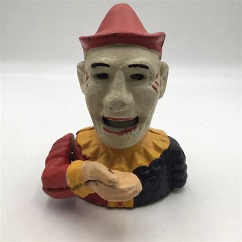 CAST IRON VINTAGE Animated Clown /Jester Coin Bank ZZZ $52.49 - PicClick