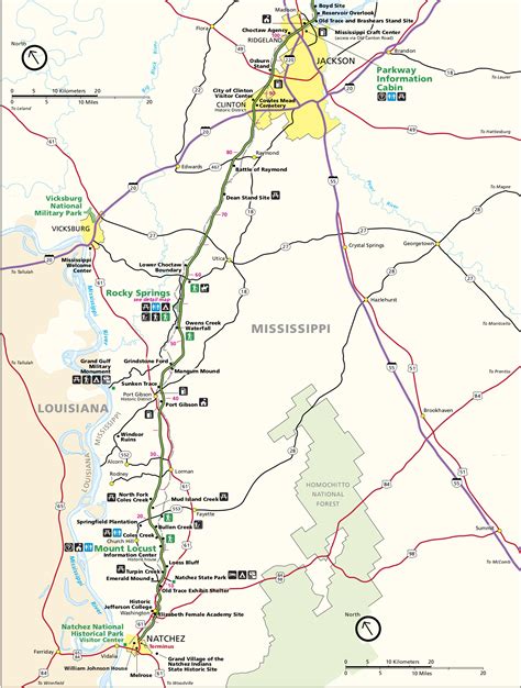 Map Of The Natchez Trace - Maping Resources