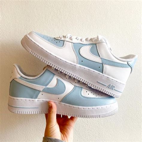 Blue and White Custom AF1, Handmade, Personalized Air Force Ones, White Air Forces, No Peel - Etsy