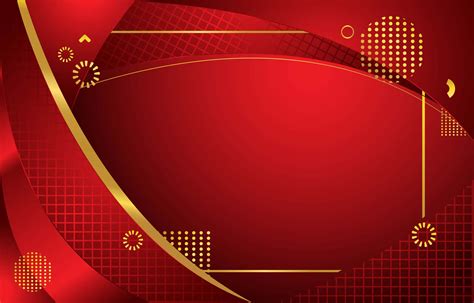 Download Red Background With Gold Geometric Shapes | Wallpapers.com