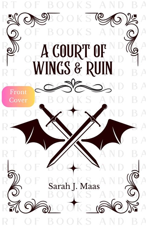 ACOWAR Bookbinding Cover Design PNG A Court of Wings & Ruin vinyl Book Cover Design Cricut Cover ...