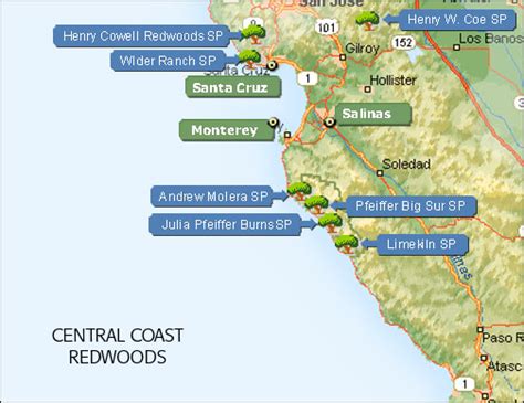 Giant Redwoods California Map – Topographic Map of Usa with States