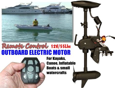 12V 55LBS TRANSOM MOUNTED ELECTRIC TROLLING MOTOR WITH FOB REMOTE ...