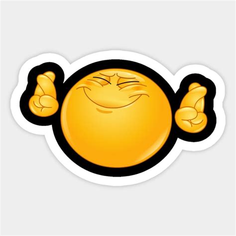 Crossing Fingers Emoji - Emoji - Sticker | TeePublic