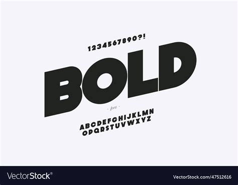 3d bold font black color Royalty Free Vector Image