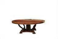 Extra Large 88 Round Mahogany Dining Table with Perimeter Leaves