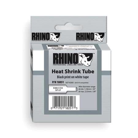 Dymo Heat Shrink Tube Label, Polyolefin 18051 | Zoro.com