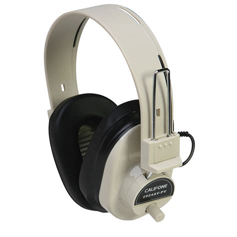 Deluxe Mono Headphone with Volume Control, Fixed Coiled Cord - CAF2924AVPV | Califone ...