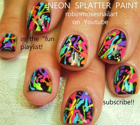 Robin Moses Nail Art: splatter paint nails, pollock splatter, neon ...