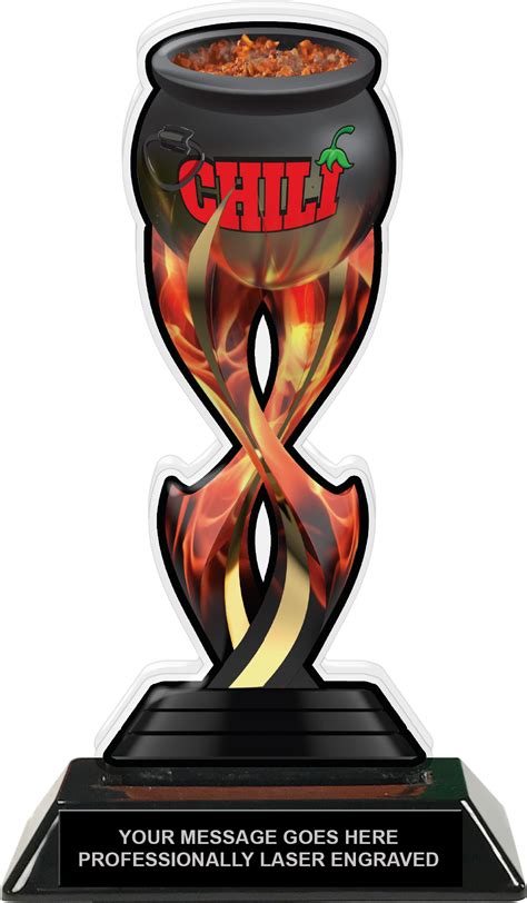 Chili Cook-Off Tribal Flames Acrylic Trophy- 8.5 inch - Trophy Depot