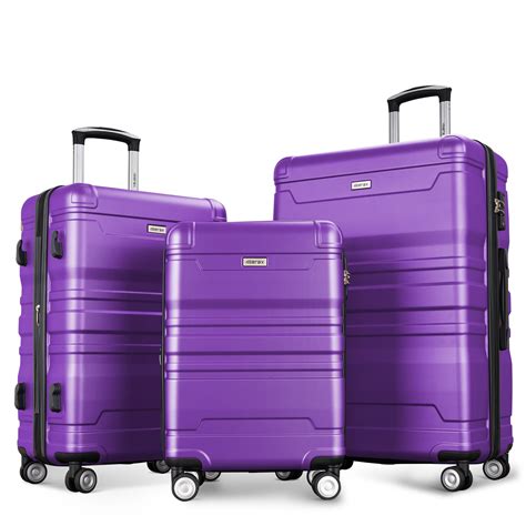 Merax Luggage Sets 3 Piece Suitcase, Hardside Suit case with Spinner ...