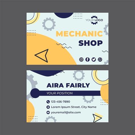 Premium Vector | Mechanic business card template