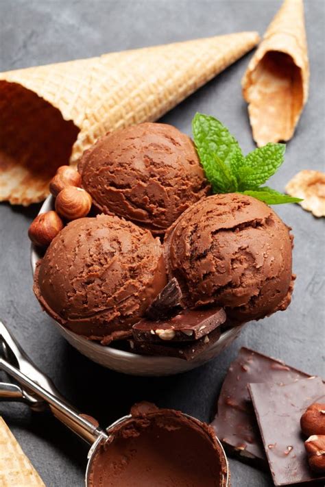 Chocolate Ice Cream with Nuts Stock Image - Image of refreshment ...