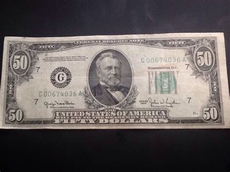 1950 50 Dollar Bill G00674036A money as old as me or older | Dollar bill, Dollar, Old paper