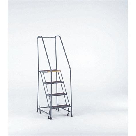 5-Step Rolling Ladder, Perforated Step Tread, 83 in Overall Height, 450 lb Load Capacity - Grainger