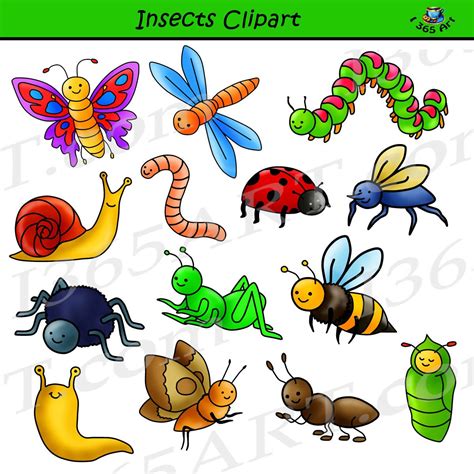 Children clipart PSD — cartoon animals, butterflies, insects, snails ...