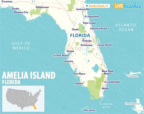 Map of Amelia Island, Florida - Live Beaches